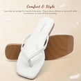 thumbnail image 3 of Womens Square Flip Flops, Patent Leather Flat Sandals with Memory Foam Insole, Non-Slip Lightweight Minimalist Open Toe Summer Vacation Dressy Beach Essentials Slippers, 3 of 7