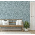 thumbnail image 3 of S4Sassy Peel & Stick Vinyl Wallpaper, Urban Chic Abstract Foliage Contact Paper Waterproof - Blue, 25"x120", Removable Modern Wall Covering for Home Decor in Bedrooms & Living, Renter Spaces, 3 of 9
