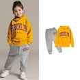 thumbnail image 3 of Teen Kids Toddler Sweatsuit,2PC Long Sleeve Yellow Sweatshirt and Active Jogger Pants Fall Clothes Teen Girl Trendy Clothes 13-14 Years Cute&nbsp;Boys Girls&nbsp;Clothing, 3 of 6