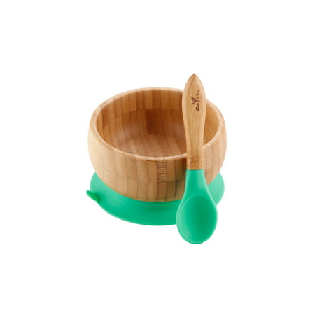 Avanchy Bamboo Stay Put Suction Baby Bowl + Spoon
