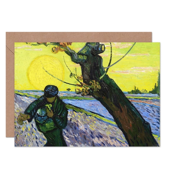 Vincent Van Gogh The Sower Fine Art Greetings Card Plus Envelope Blank inside