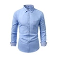 thumbnail image 2 of UVEASISHA Slim Fit Dress Shirts for Men Business Casual Office Shirt Cotton Long Sleeve Collared Shirts Solid Color Stylish Wedding Party Shirt Sky Blue M, 2 of 10