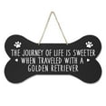 thumbnail image 1 of Modern Inspirational Memorial Wooden Golden Retriever 8x16in Dog Bone Rope Hanging Sign, 1 of 3