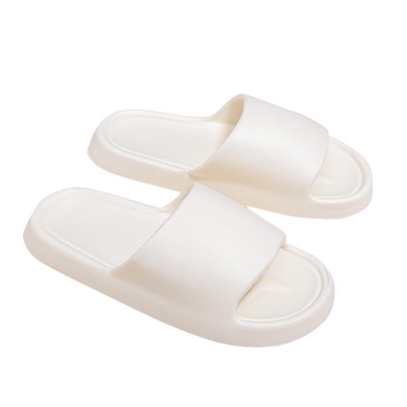 hlysgo Soft Shower Slippers House Indoor Outdoor Slides Quick Drying Non Slip Bedroom Sandals Women Men Comfort Lightweight White,43