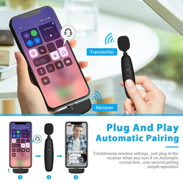 Micro Cravate Sans Fil pour iPhone PLUG-PLAY Microphone Système