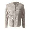 thumbnail image 4 of Tiijoy Women's Hollow Out Knitted Jacket Fashion Zip Up Casual Coat Outerwear Sweater, 4 of 4
