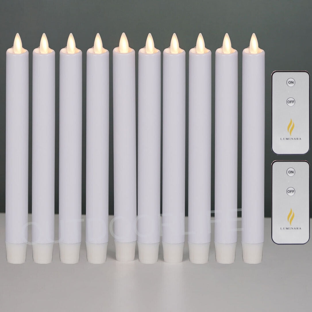 BIANYQ Luminara Flameless Wax Taper Candles Moving Wick for Home Decor