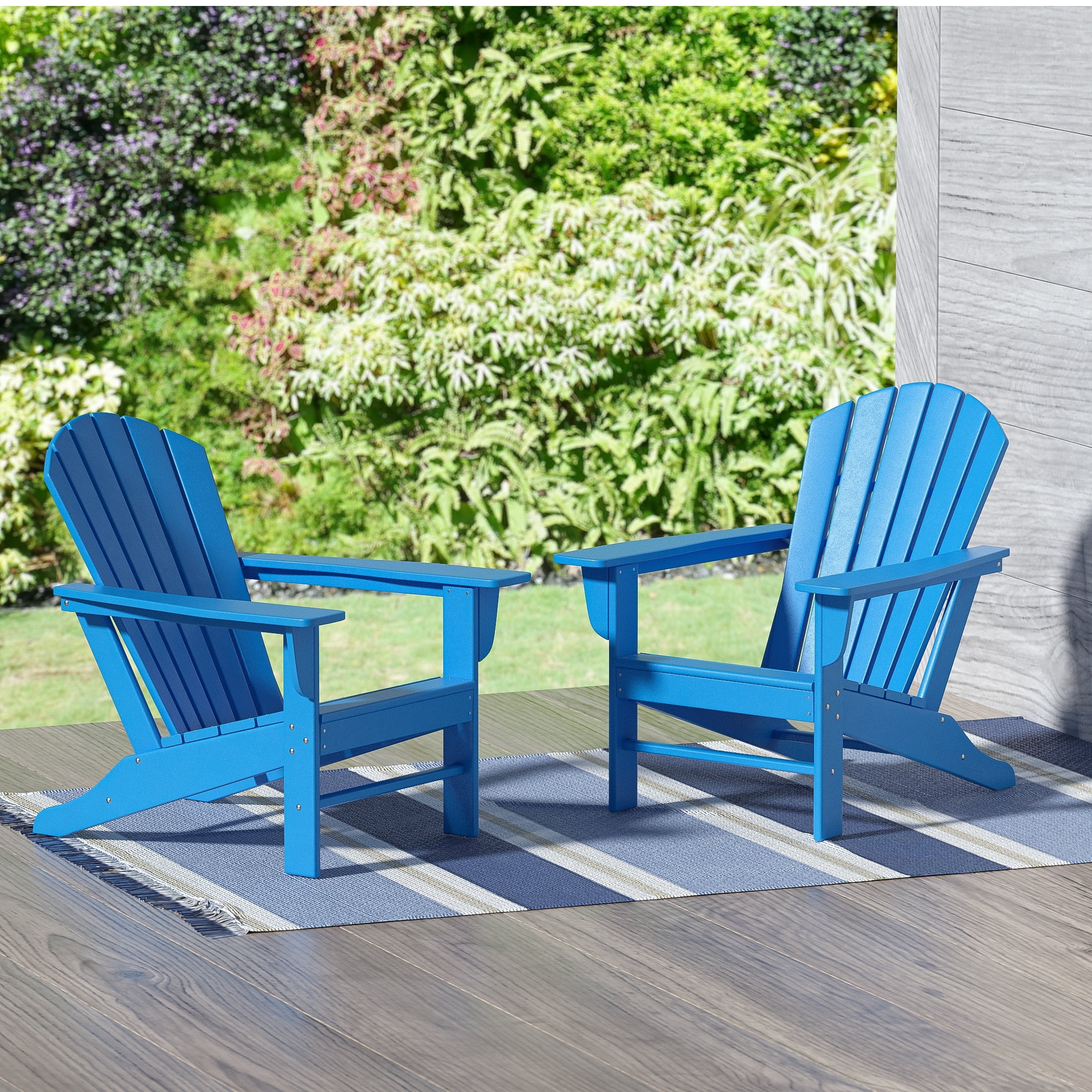 Polytrends  Altura  Outdoor Eco-Friendly All Weather Poly Patio Adirondack Chair (Set of 2) Pacific Blue