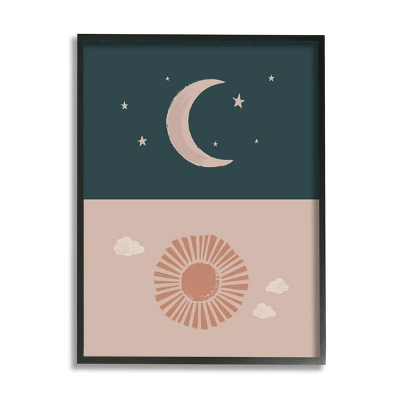 Night Sky over Sunny Day Muted Tones 16 in x 20 in Framed Painting Art Prints, by Stupell Home Décor
