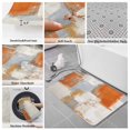 thumbnail image 6 of Burnt Orange Bath Mat 3 Piece Bathroom Rug Set, Modern Geometric Grey Oil Painting Abstract Non Slip Bath Rug Contour Mat and Toilet Lid Cover, Absorbent Shower Mats Soft Bath Rugs and Mats Sets, 6 of 8