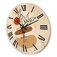 thumbnail image 3 of Designart 'Abstract Flowers Plants With Elementary Shapes II' Modern Wood Wall Clock, 3 of 5