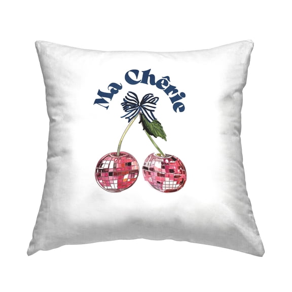 Stupell Industries Glam Cherries on White Decorative Printed Throw Pillow Design by Amelia Noyes