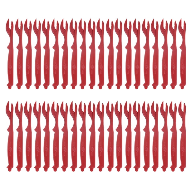 40 Piezas de Rompecrustáceos, Tenedores/Pinchos para Langosta, Cangrejo, Cangrejo de río, Gamba y Camarón (Rojo)
