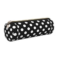 thumbnail image 1 of Disketp Black and White Polka Dot Estuche Organizador de Lápices de Cuero, Estuche de Oficina con Cremallera para Bolígrafo y Lápiz, 1 of 6