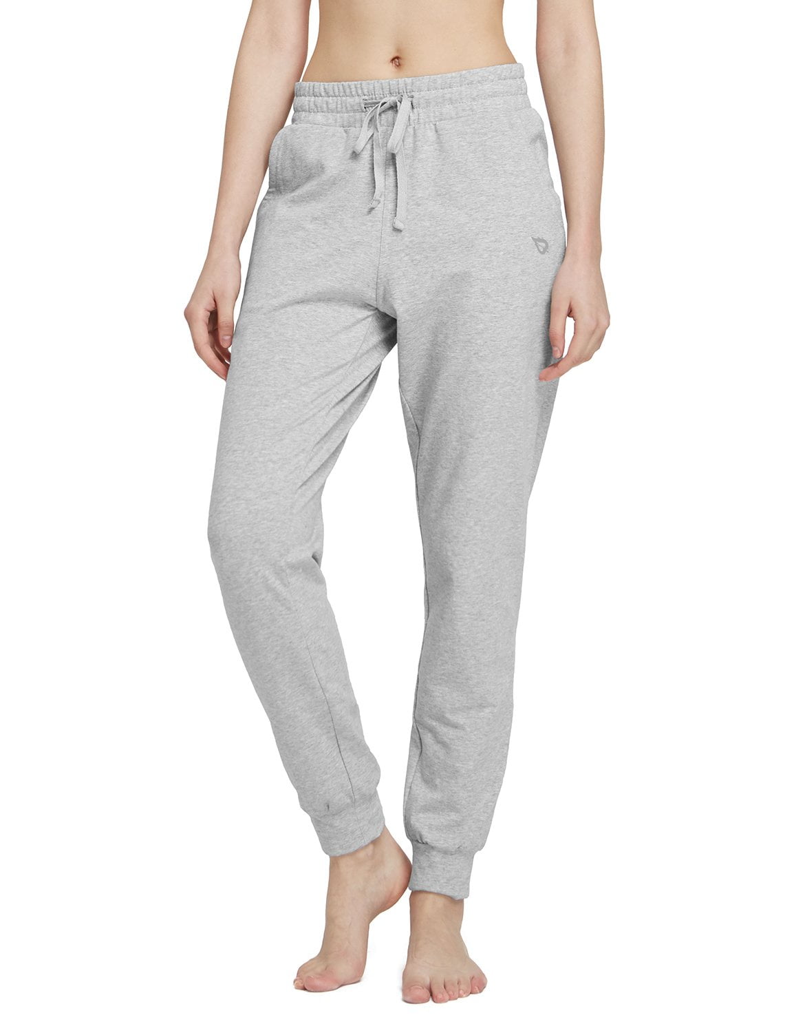 BALEAF Womens Active Yoga Sweatpants Slight Fleece Straight Open Bottom Lounge Sweat Pants Side Pocketed 