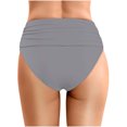 thumbnail image 3 of WERYOUNG Women Summer Tropical Brazilian Vacation Swimwear Solid Color High Waist Pleated Beach Double Layered Bikini Swim Trunks Relaxed Fit Grey M, 3 of 5