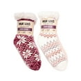 thumbnail image 3 of Muk Luks Women's Chenille Plush Lined Cabin Socks, 4-Pack, 3 of 4