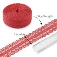 thumbnail image 2 of AK-Trading Floral Lace Ribbon 1 Inch x 10 Yards for Crafts and Decoration- Red, 2 of 10
