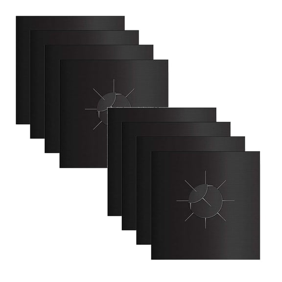 Stove Burner Covers - Gas Stove Protectors Black 0.2Mm Double Thickness, Reusable, Non-Stick, Fast Clean Liners for Kitchen/Cooking. Stove Top Covers Gas Bpa Free(8Pc Black)Harlik