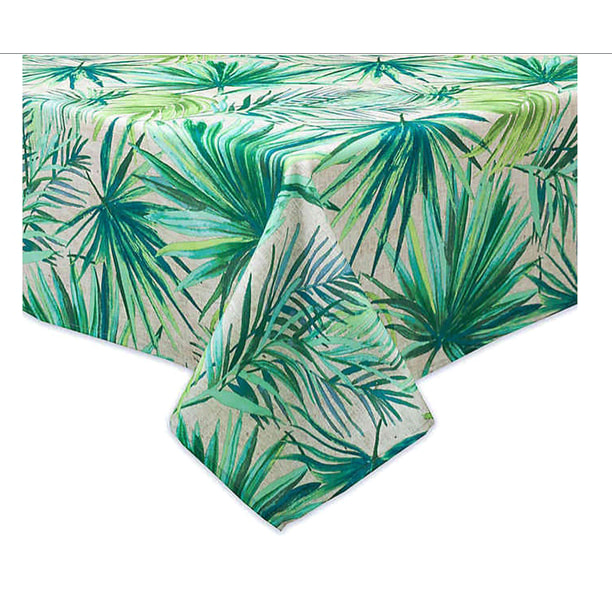 Bardwil Linens Outdoor Umbrella Zippered Tablecloth, Tropical Palm ...