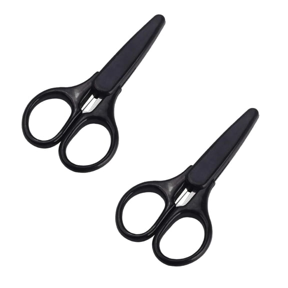 2Pcs Small Stainless Steel Sharp Scissors Fine Detail Craft Scissors Metal Paper Cutting Scissors Mini Sewing Scissors Straight Fine Tip Scissors With Protective Cover Black