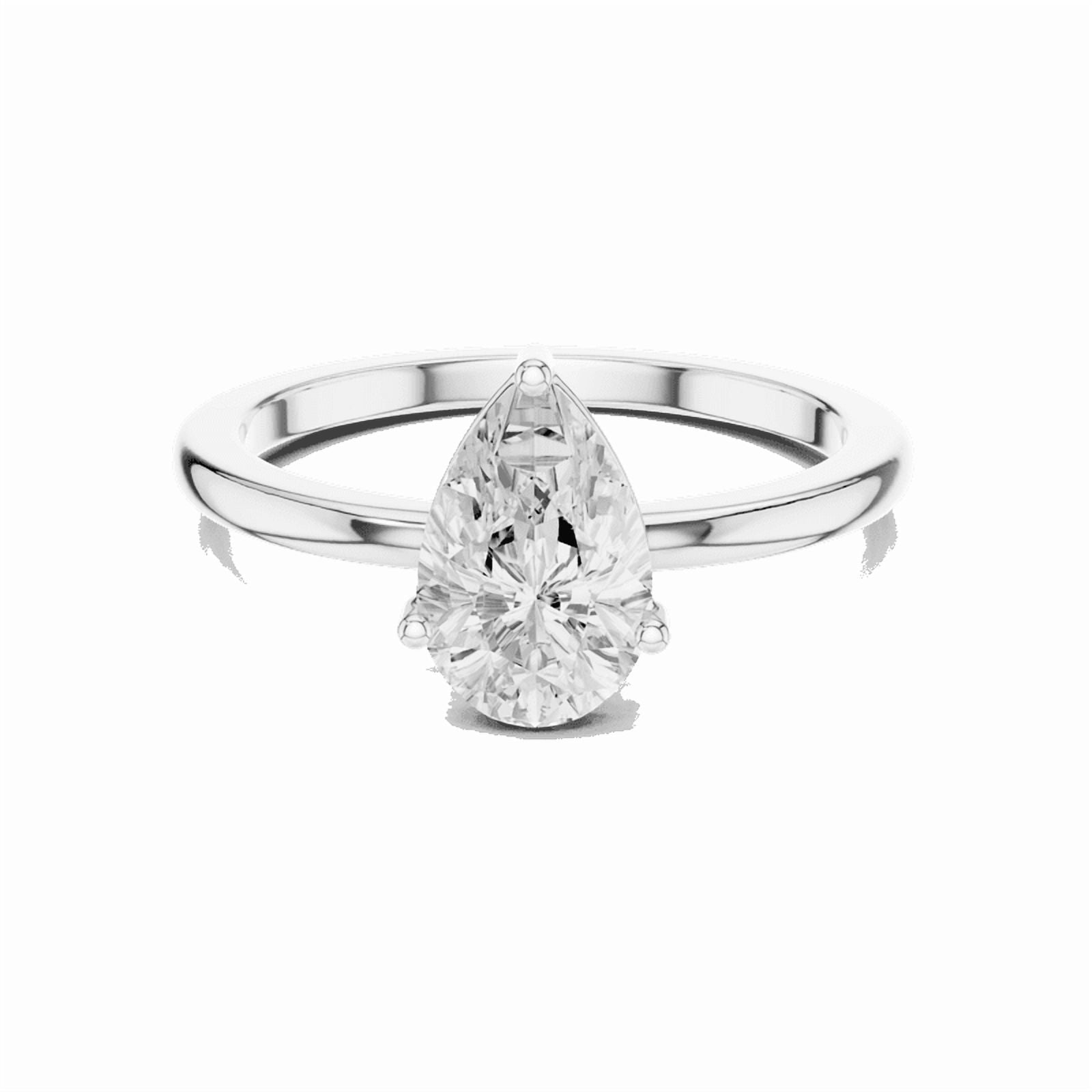 Zuwelria Moissanite Promise Ring | 1.00 Ct Pear Cut Moissanite Engagement Ring - Wedding Ring for Women | Solitaire Diamond Rings | 18K White Gold Plated Silver Size 5