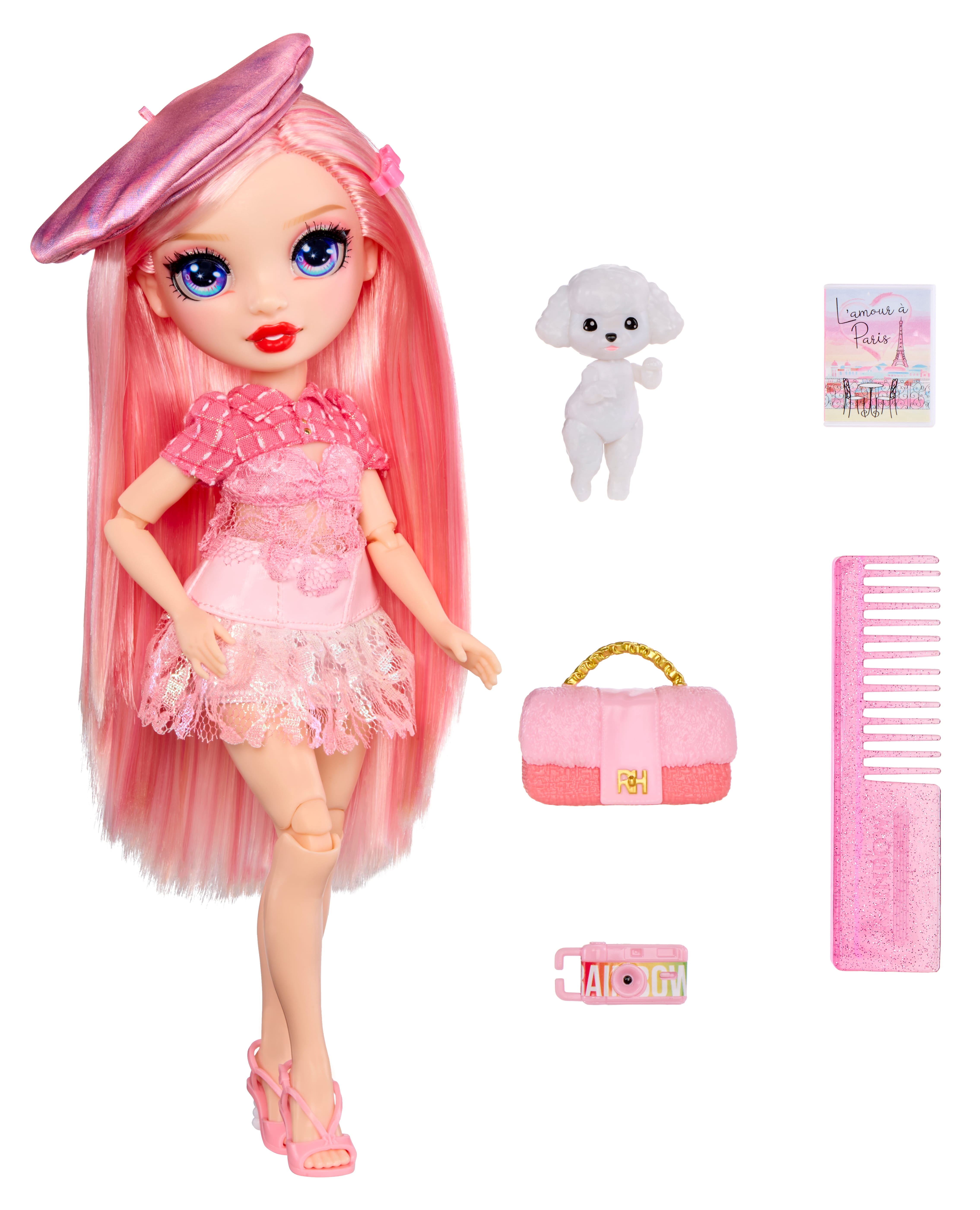 Rainbow High Pretty in Paris Fashion - Bella Parker (Pink), Rainbow 11" Fashion Doll with Outfit, Stylish Handbag, Girls Toy Gift for Kids Ages 4-12 Years