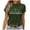 Army Green, variant on LUOGENLI Female T-shirts for Womens St. Patrick's Day and Printed Fashion T Shirt Short Sleeve for Women Tee T-shirts Womens Big and Tall Valentines Dark Green L