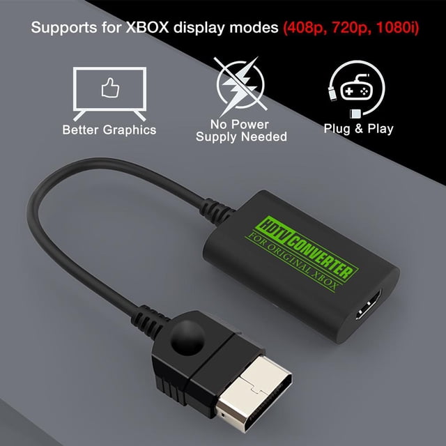 Convertidor compatible con Xbox a HDMI Cable de enlace HD 1080i 720p 480p 480i