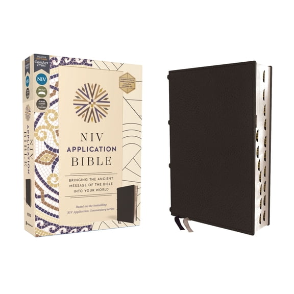 NIV Application Commentary Resources NIV Application Bible, Genuine Leather, Calfskin, Black, Red Letter, Thumb Indexed, Comfort Print: Bringing the Ancient , (Hardcover)