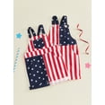 thumbnail image 3 of BemeyourBBs Newborn Baby Boy Girl 4th of July Outfit Patriot Independence Day Rompor Overalls American Flag Jumpsuit Star Stripe Suspender Pants Bib Overall Toddler Summer Fourth of July Clothes, 3 of 9
