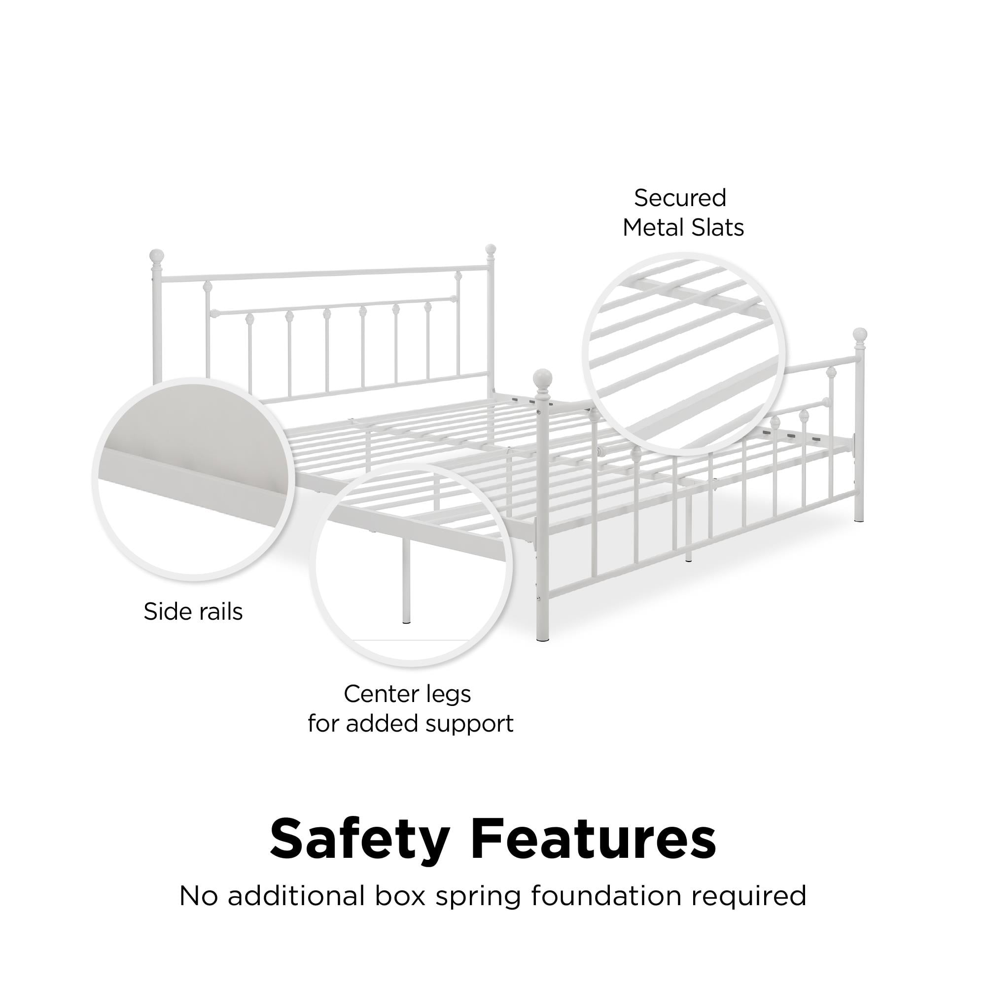 DHP Manila Metal Bed, White, King