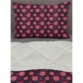 thumbnail image 3 of Fruit Comforter & Sham Bedding Set, Digitally Generated Sliced Pomegranates with Leaves Polka Dots, 3 pcs Duvet Set Microfiber Filling Quilt, 5 Sizes, Charcoal Grey Dark Pink, by Ambesonne, 3 of 4