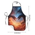 thumbnail image 2 of Uemuo Red And Blue Fire Cloud Dragon Printed Bib Apron, Adjustable , Water and Oil Resistant, Cooking Kitchen Chef Apron for Women Men, 2 of 5