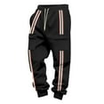 thumbnail image 4 of Ceisia Men Solid Color Loose Casual Pants Elastic Waist Drawstring Sports Gift Work Trousers, 4 of 9