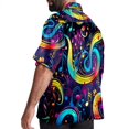 thumbnail image 3 of Note Men's Short Sleeve Spread Collar Beach Shirts Casual Printed Button Down Unisex Summer Tops, 3 of 6
