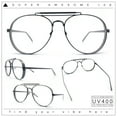 thumbnail image 2 of Iconic Tear Drop Thick Dimensional Metal Rim Racer Fashion Eyeglasses Gunmetal, 2 of 7