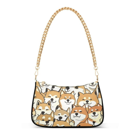 Shiba Inu DogsWomen Small Shoulder Bag Crossbody Tote Hobo Bags Purse Clutch Handbags with Chain Strap for Women