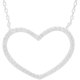 thumbnail image 3 of Collar de corazón de plata TUNC con corazón de Zirconia cúbica chapado en rodio 25mm, 3 of 4