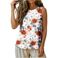 thumbnail image 3 of Lpmadey Women's 4th of July American Flag Tank Top, Butterfly Cross Print Sleeveless Blouse, Loose Pleated Casual Summer Top, 3 of 5