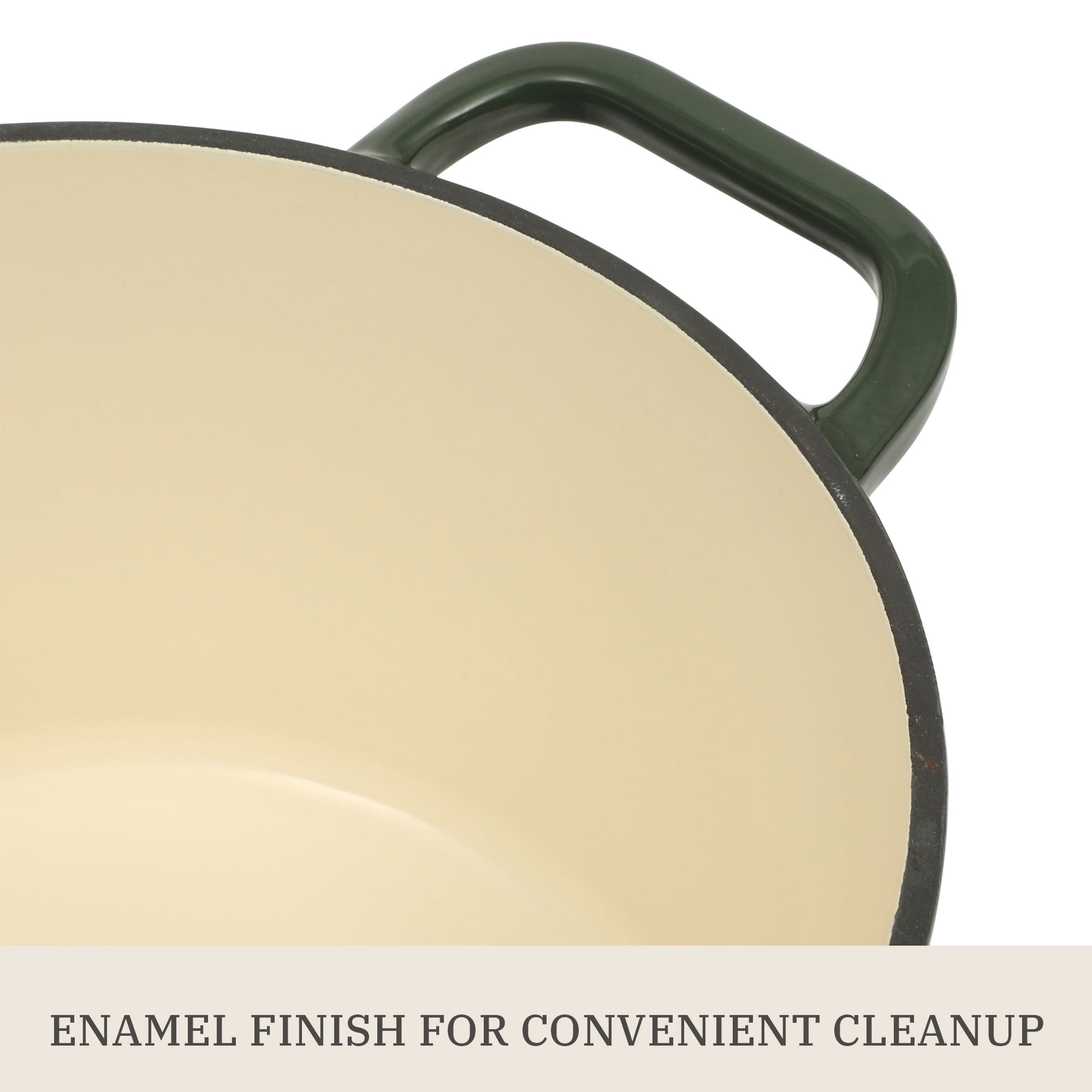 The Pioneer Woman 5-Quart Enamel Cast Iron Dutch Oven with Lid, Dark Green