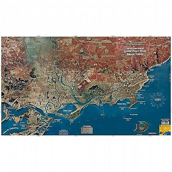 Standard Map M007 Laminated Chef Pass/Rigolets Fishing Map