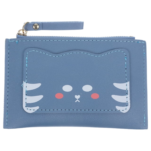 KAKOWELY Cartera de gato de dibujos animados, tarjetero de cuero sintético, monedero, monedero, regalo de cumpleaños y San Valentín.