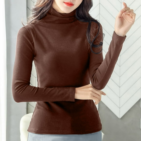 Womens Thermal Tops turtle neck Long Sleeve Shirts Undershirts Womens Fitted Tops Womens Fall Clothes Womens Outfits