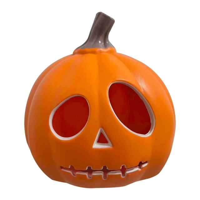 Halloween Pumpkin Lantern Decoration Outdoor Window Display Glowing Hollowed-Out Plastic Prop With Paperclip Fixture