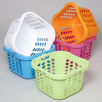 colored laundry baskets