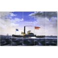 thumbnail image 1 of Ceramic Tile Mural-James Bard Ships Tile Mural Interior Renovate Design. 21.25" w x 12.75" h using (15) 4.25 x 4.25 ceramic tiles, 1 of 3