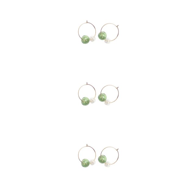Jumpingount 1 par de pendientes de aro, joyería para novias, regalos personalizados de aniversario, accesorios para disfraces, verde y blanco Type1 NO1 Jumpingount CBP269608