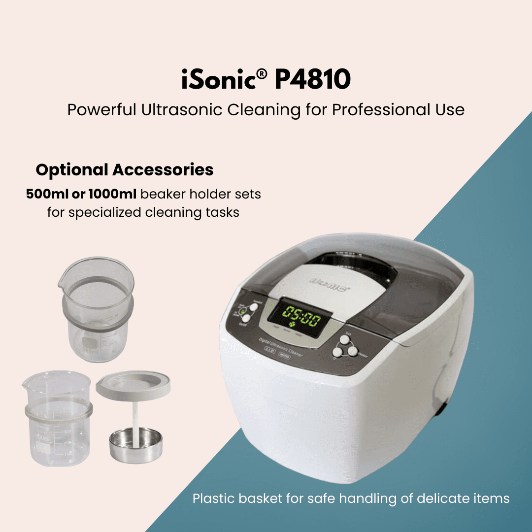 iSonic P4810 Commercial Ultrasonic Cleaner, 2.1Qt/2L, 110V for Brass, Gun Parts, Carburetor Cleaning , white
