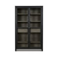 thumbnail image 2 of Liam 76 Inch Tall Accent Cabinet Glass Doors Drawer Gray Black Wood, 2 of 3